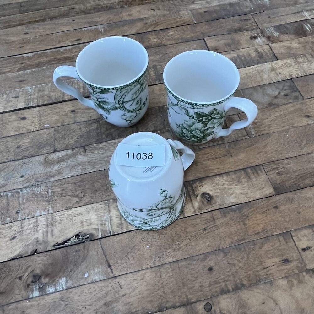 222 Fifth Adelaide Moss Green Mugs 4 1/4" Set of 3 - Picture 8 of 10
